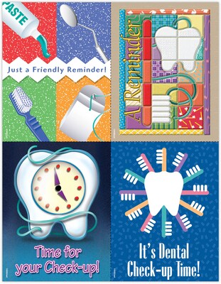 Dental Assorted Postcards; for Laser Printer; Check-Up Time, 100/Pk