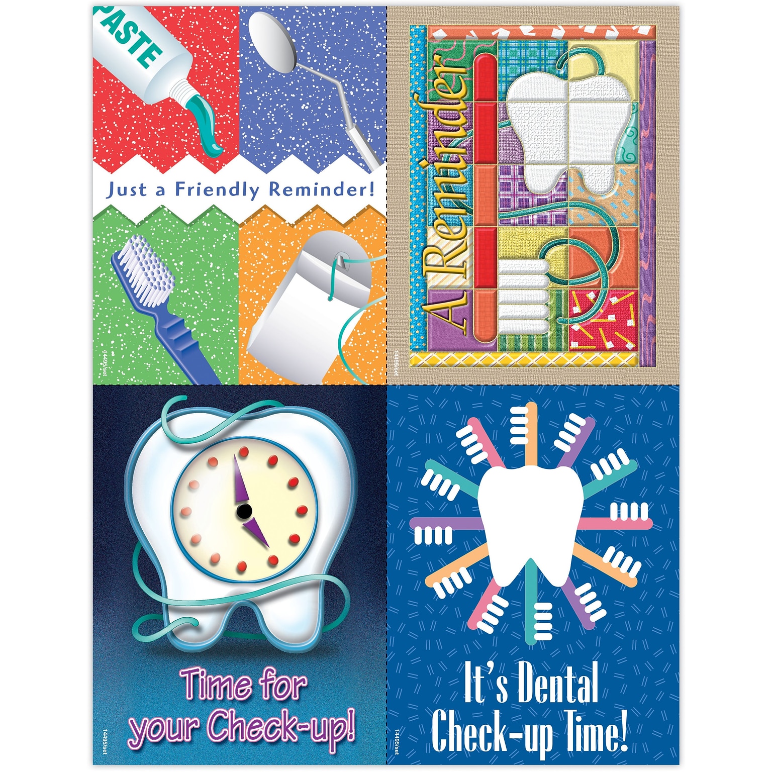 Dental Assorted Postcards; for Laser Printer; Check-Up Time, 100/Pk