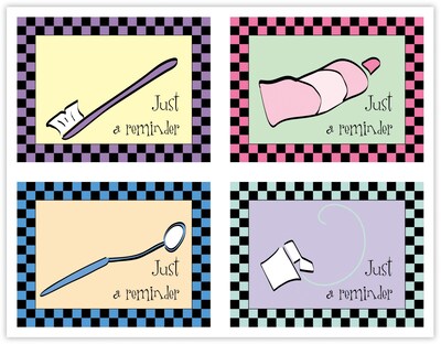 Dental Assorted Postcards; for Laser Printer; Just A Reminder, 100/Pk