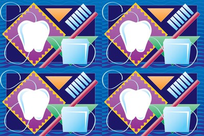 Dental Postcards; for Laser Printer; Tooth, Brush and Floss, 100/Pk