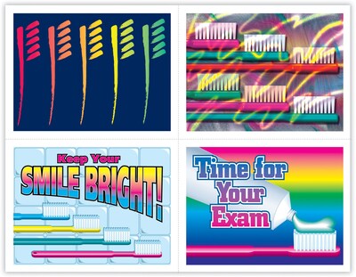 Dental Assorted Postcards; for Laser Printer; Bright Brushes, 100/Pk