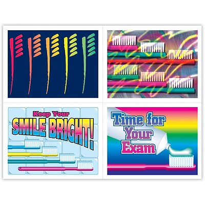 Dental Assorted Postcards; for Laser Printer; Bright Brushes