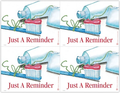 Recycled Postcards; for Laser Printer; Just A Reminder, Floss Tied Around Toothbrush, 100/Pk