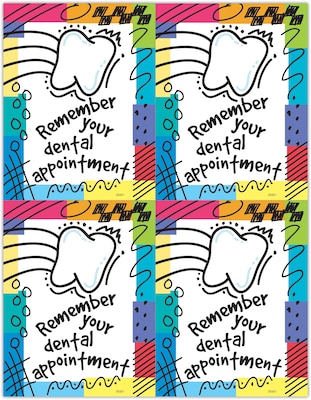 Gentle Dental Postcards; for Laser Printer; Remember Your Appointment, 100/Pk