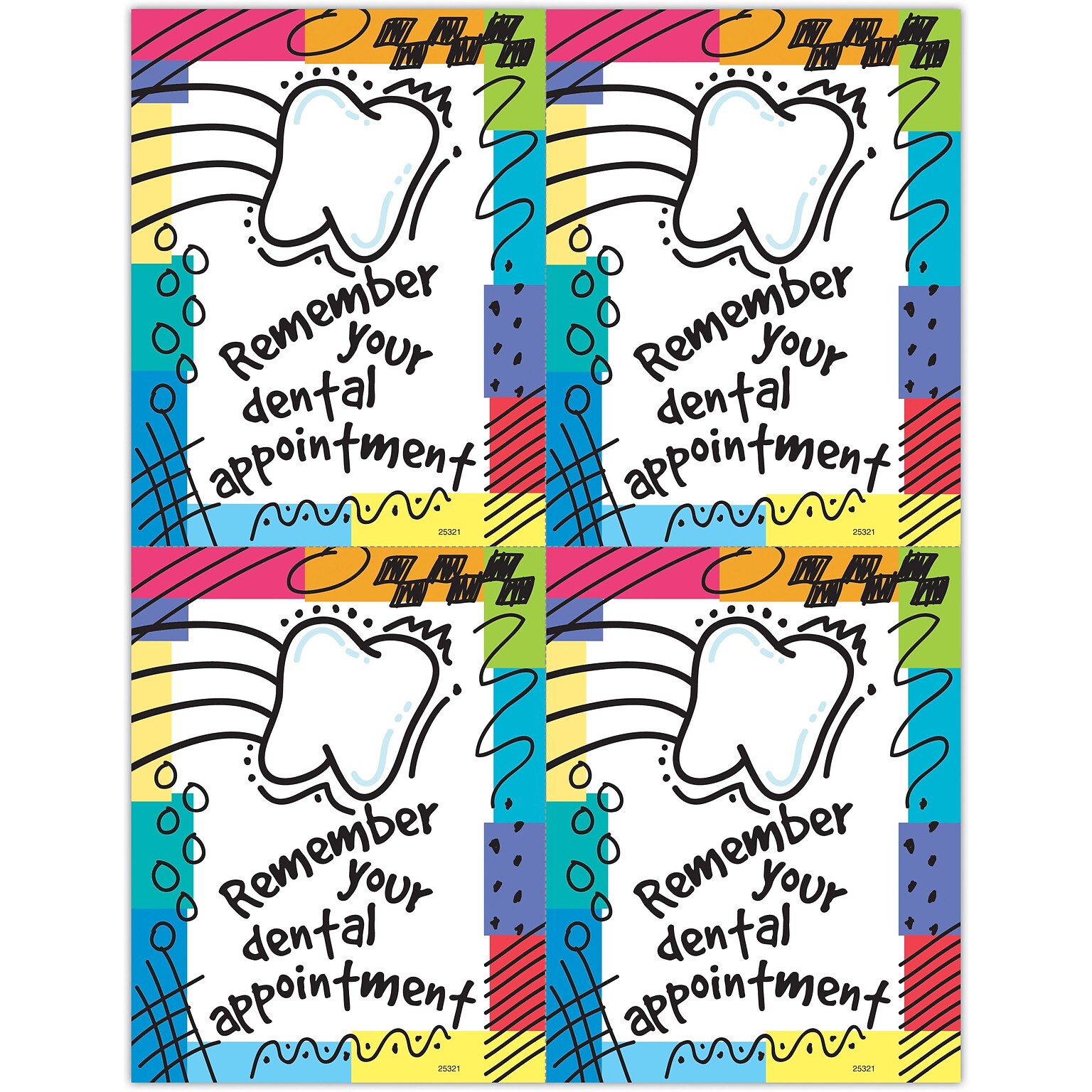 Gentle Dental Postcards; for Laser Printer; Remember Your Appointment, 100/Pk