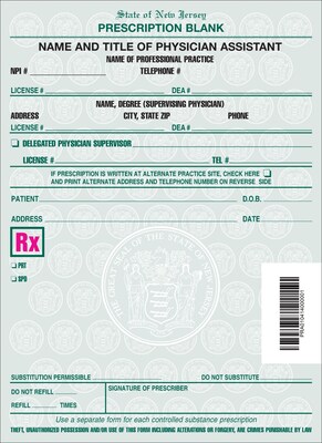 Medical Arts Press® Single Copy Rx, New Jersey, Physician Assistant