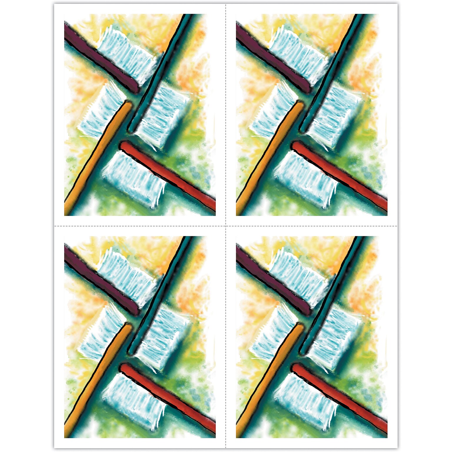 Graphic Image Postcards; for Laser Printer; Watercolor Toothbrushes, 100/Pk
