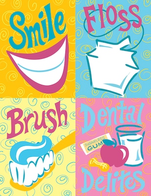 Graphic Image Assorted Postcards; for Laser Printer; Smile, Floss, Brush Delites, 100/Pk