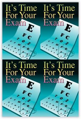 Eye Care Postcards; for Laser Printer; Glasses Eye Chart, 100/Pk