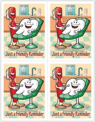 Dental Postcards; for Laser Printer; Smile Team™ Friendly Reminder, 100/Pk