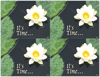Generic Postcards; for Laser Printer; Water Lily, Its Time, 100/Pk