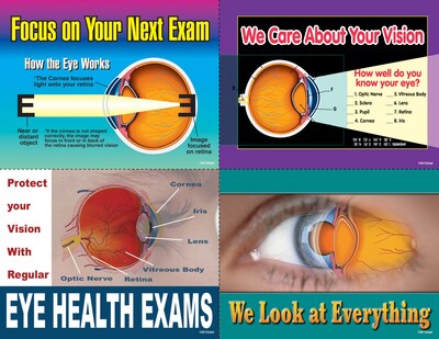 Eye Care Assorted Postcards; for Laser Printer; Eye Exam, 100/Pk