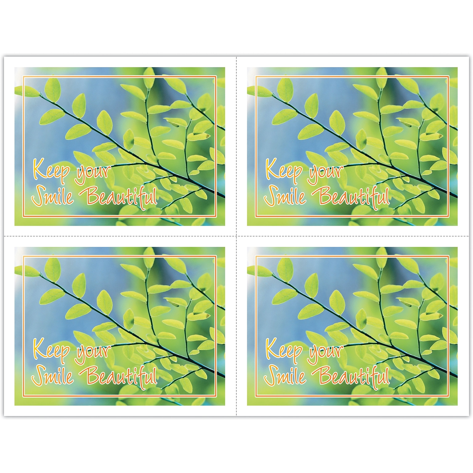 Scenic Postcards; for Laser Printer; Green Leaves, 100/Pk
