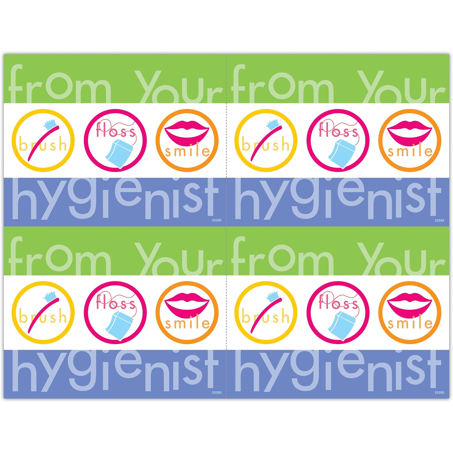 Hygienist Postcards; for Laser Printer; From Your Hygienist, 100/Pk