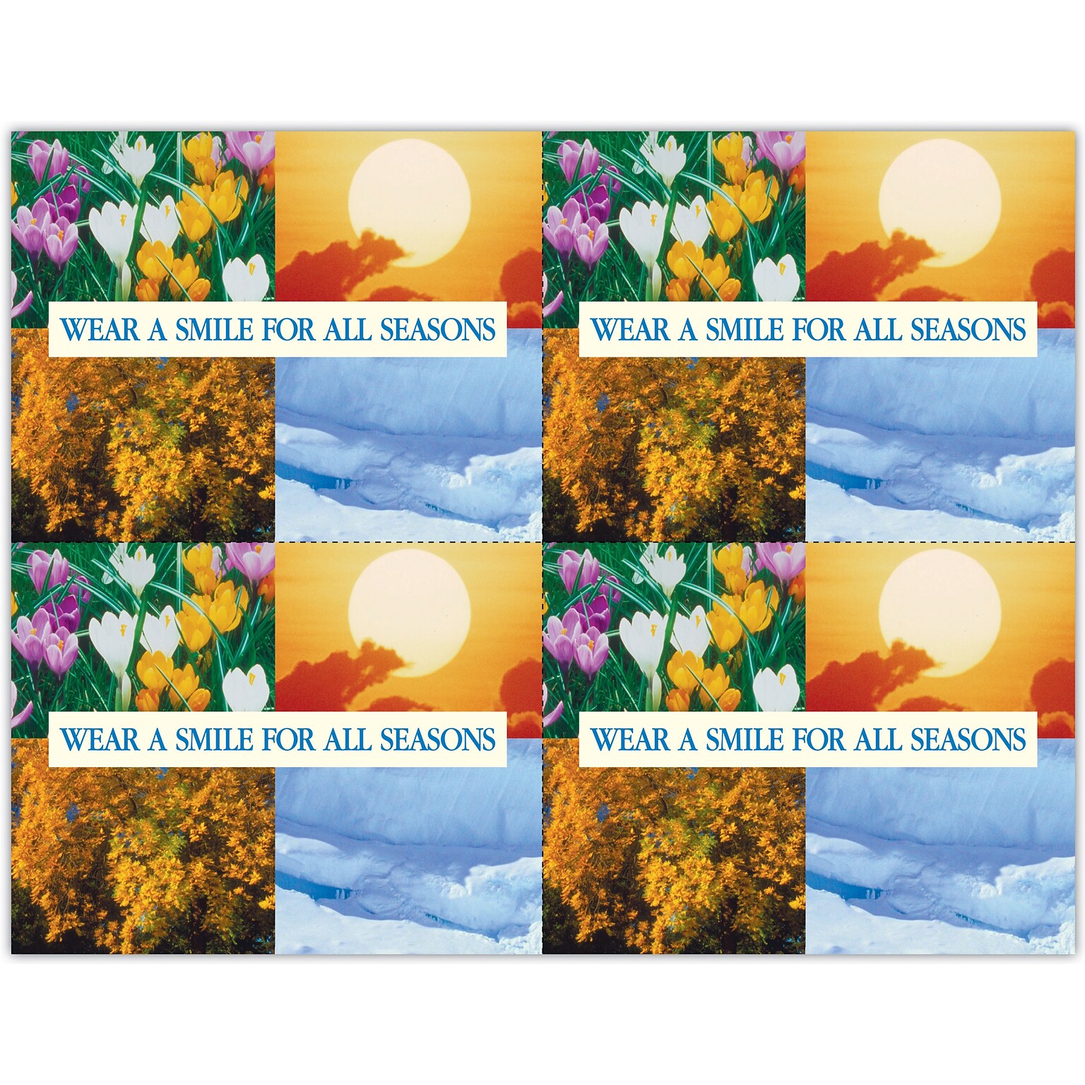 Scenic Postcards; for Laser Printer; Wear a Smile for All Seasons, 100/Pk