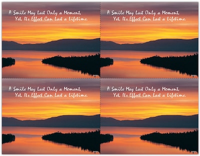 Scenic Postcards; for Laser Printer; A Smile May Last Only a Moment, 100/Pk