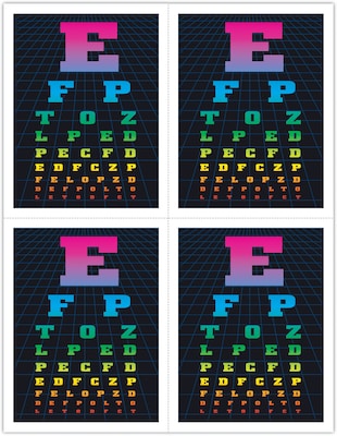 Graphic Image Postcards; for Laser Printer; Eye Chart, 100/Pk