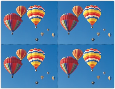 Scenic Postcards; for Laser Printer; Colorful Air Balloons, 100/Pk
