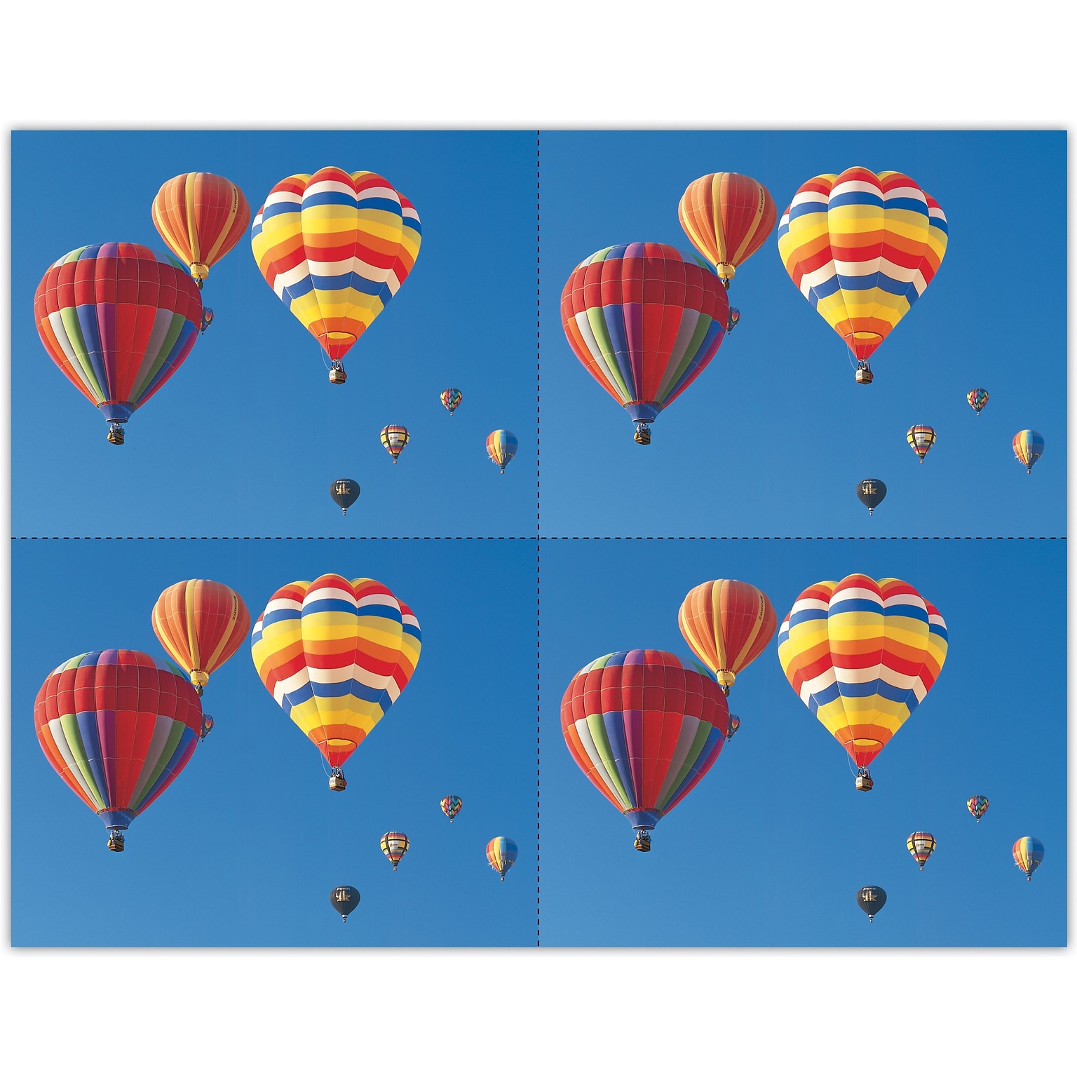 Scenic Postcards; for Laser Printer; Colorful Air Balloons, 100/Pk