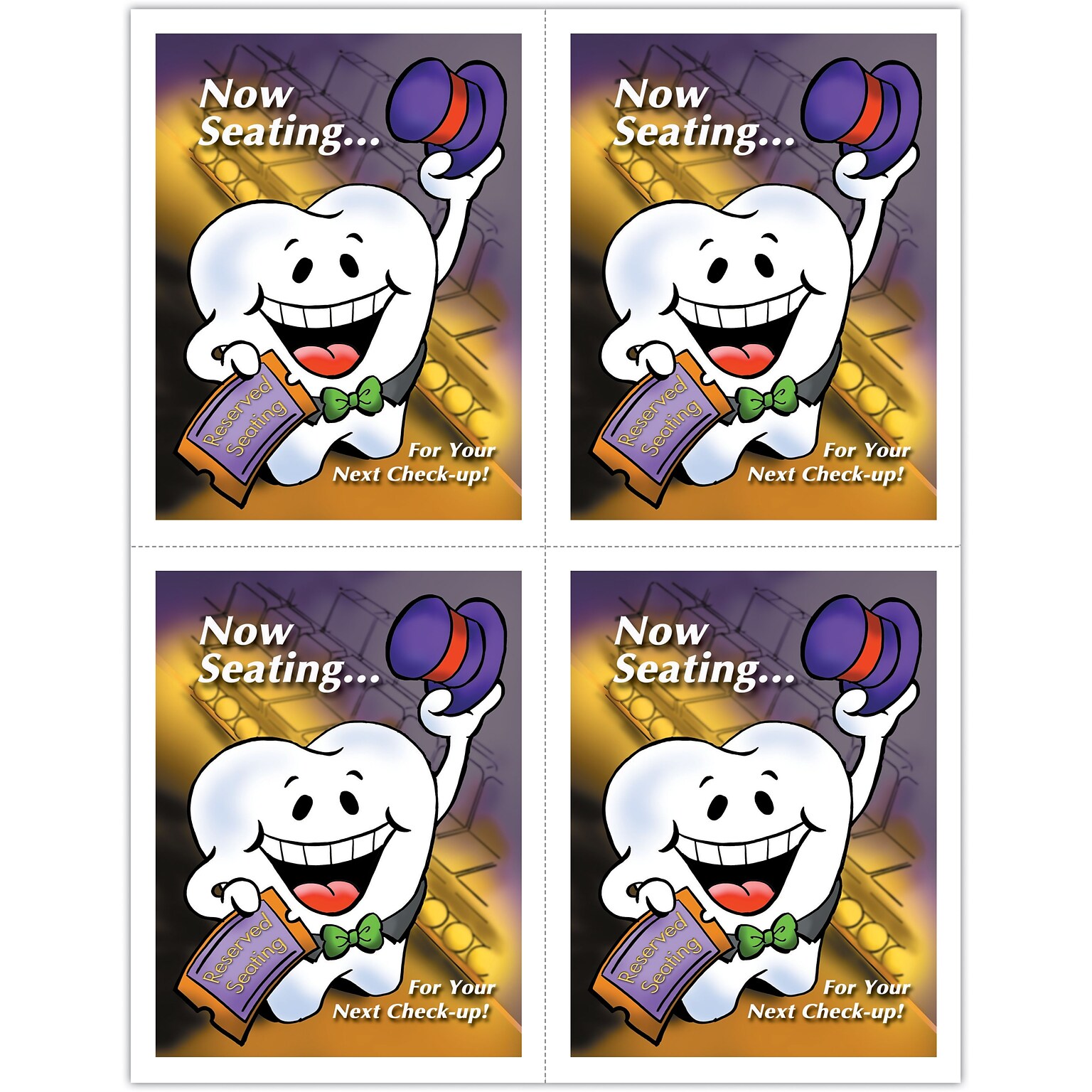 Smile Team™ Postcards; for Laser Printer; Now Seating, 100/Pk