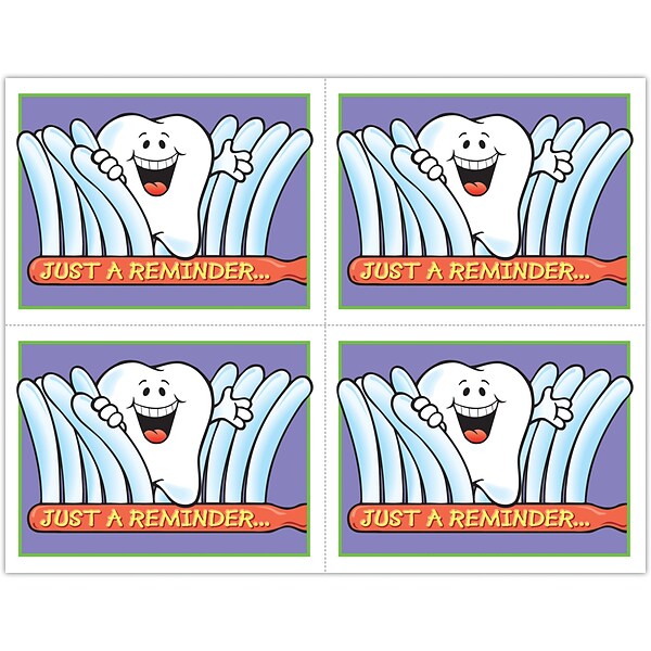 Smile Team™ Postcards; for Laser Printer; Toothbrush Peek-a-boo, 100/Pk