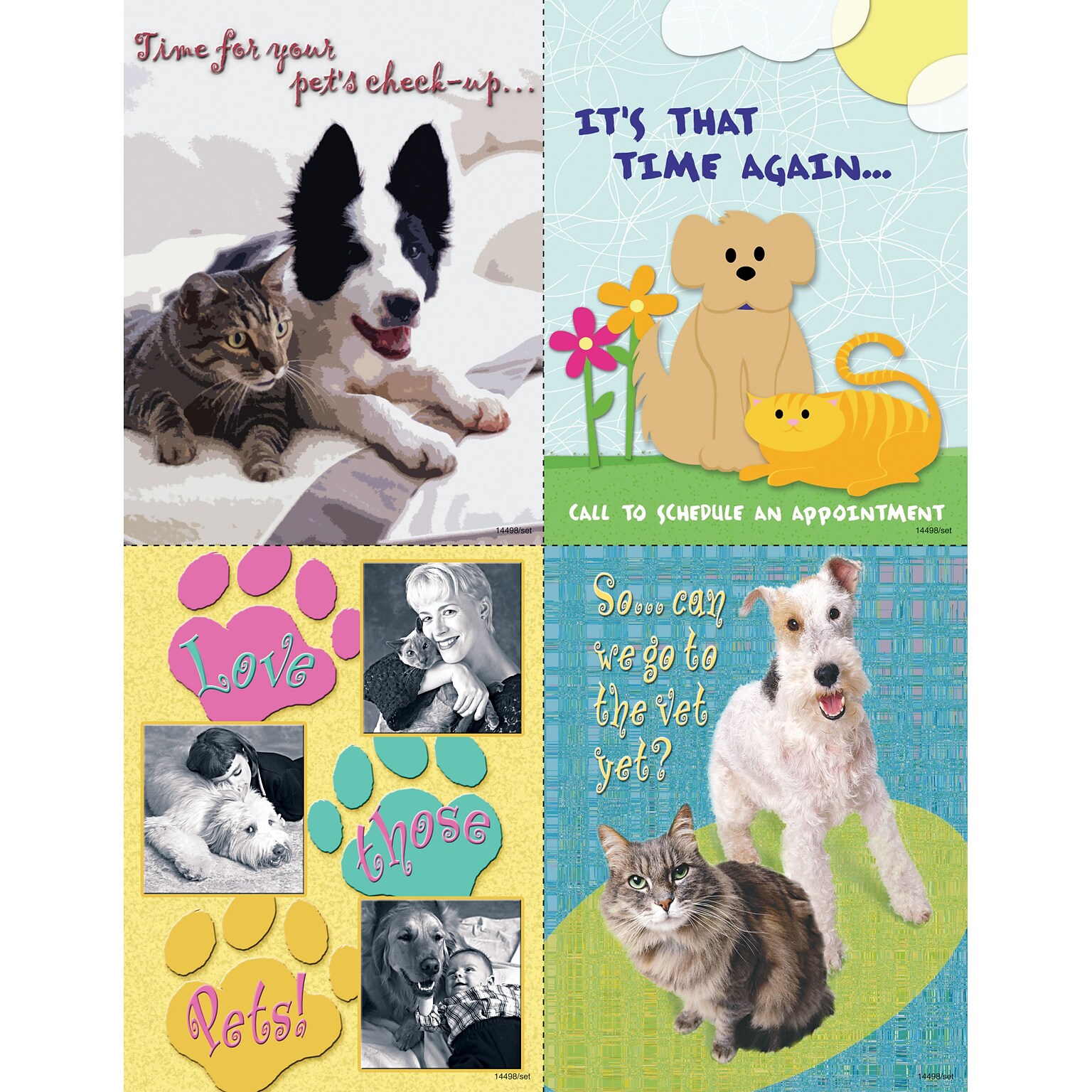 Veterinary Assorted Postcards; for Laser Printer; Reminder, 100/Pk