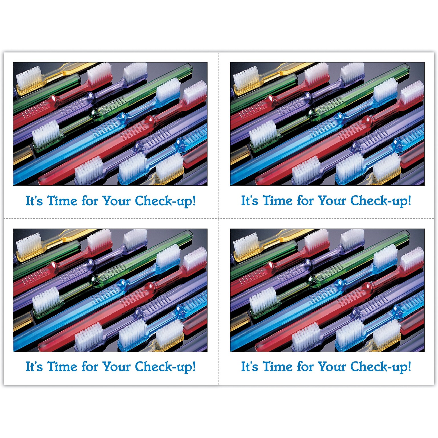 Graphic Image Postcards; for Laser Printer; Many Toothbrushes, 100/Pk