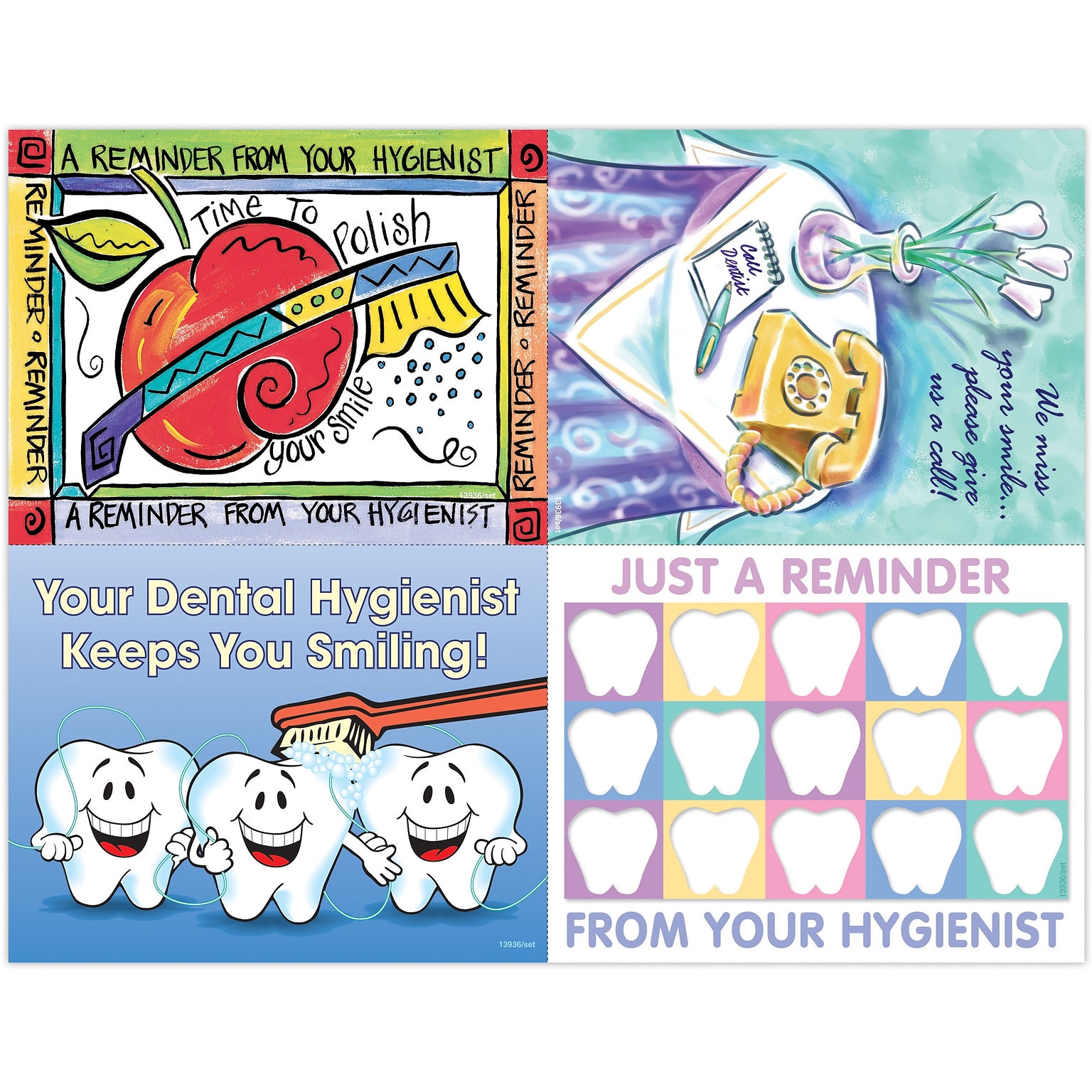 Dental Assorted Postcards; for Laser Printer; Hygienist Specialty, 100/Pk