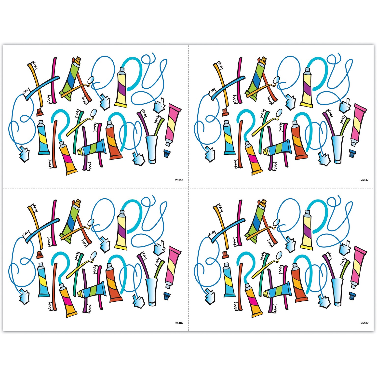 Graphic Image Postcards; for Laser Printer; Toothpaste & Toothbrushes, 100/Pk