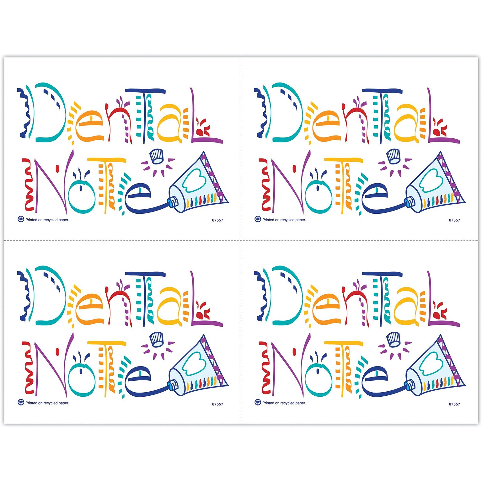Recycled Postcards; for Laser Printer; Dental Notes, 100/Pk