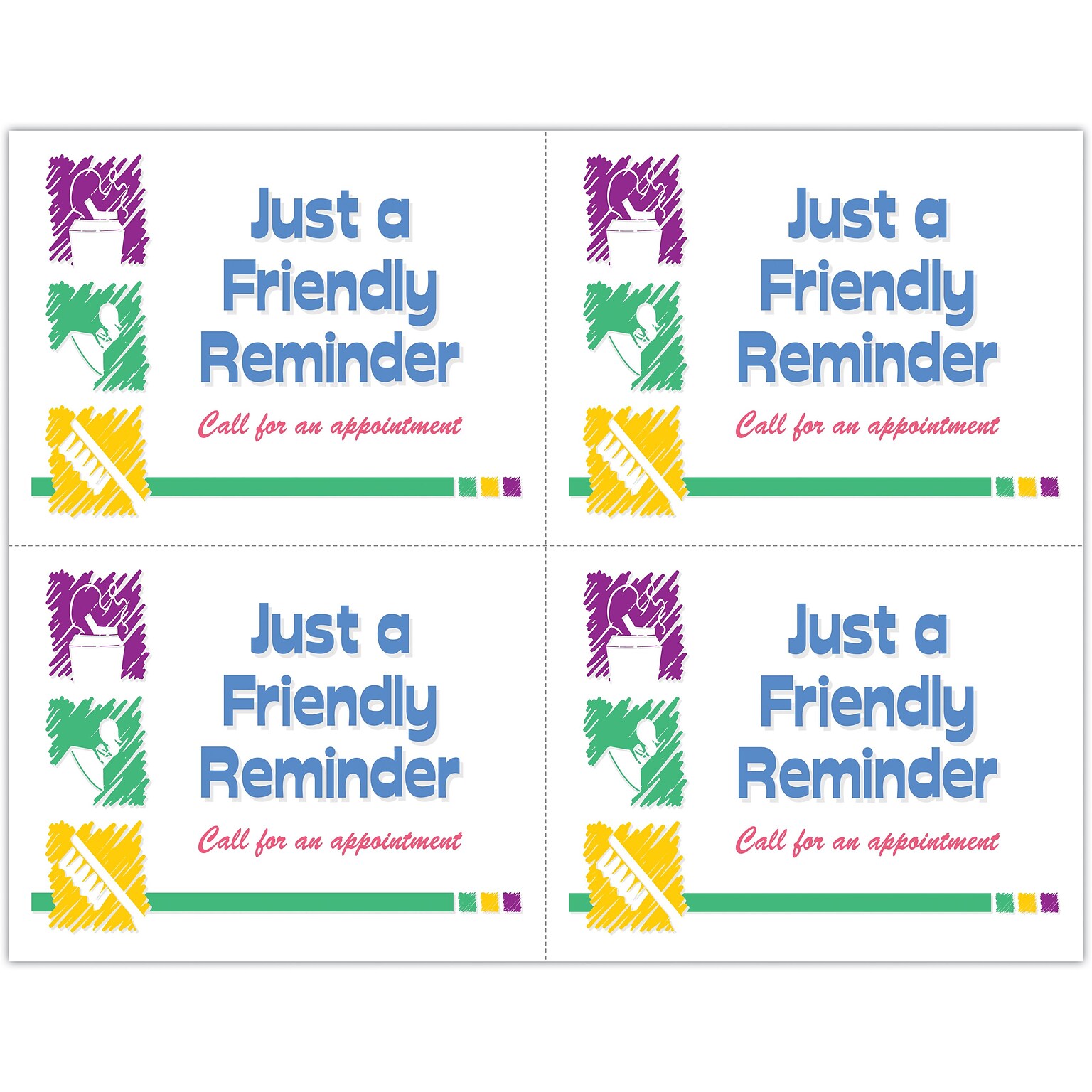 Graphic Image Postcards; for Laser Printer; Just a Friendly Reminder, 100/Pk