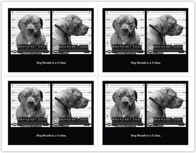 Humorous Postcards; for Laser Printer; Dog Breath is a Crime!