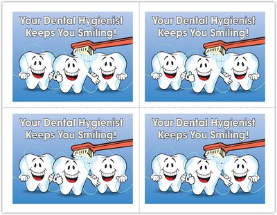 Hygienist Postcards; for Laser Printer; Smiling Teeth, 100/Pk