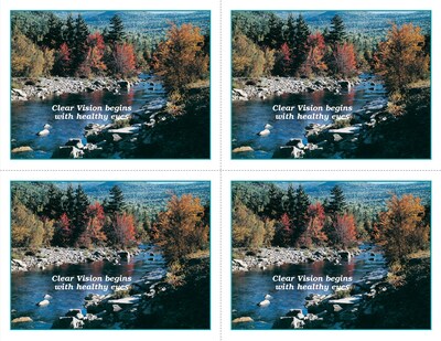 Scenic Postcards; for Laser Printer; Mountain Stream, Clear Vision begins with healthy Eyes, 100/P