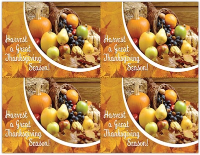 Photo Image Postcards; for Laser Printer; Thanksgiving, 100/Pk