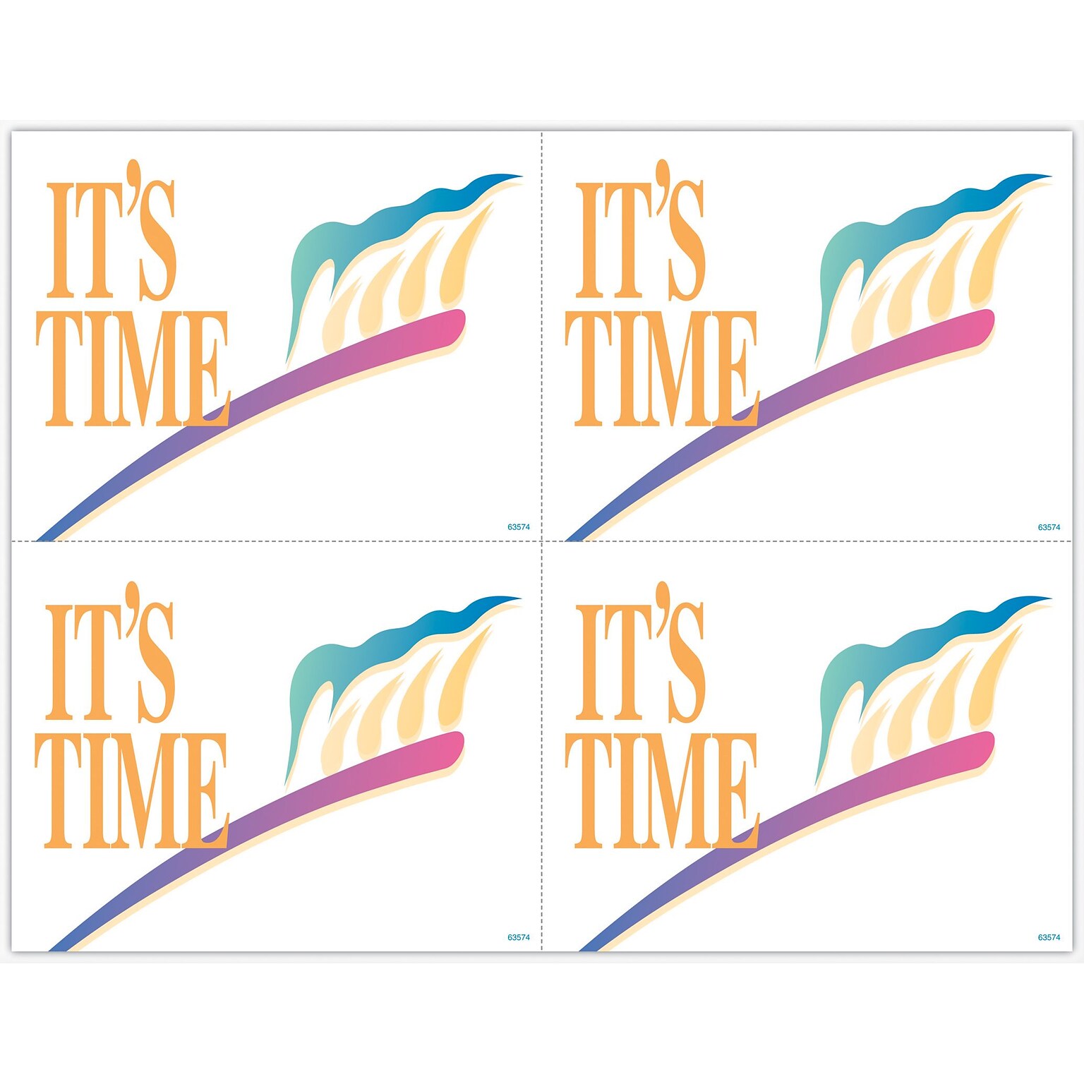 Graphic Image Postcards; for Laser Printer; Its Time...., 100/Pk