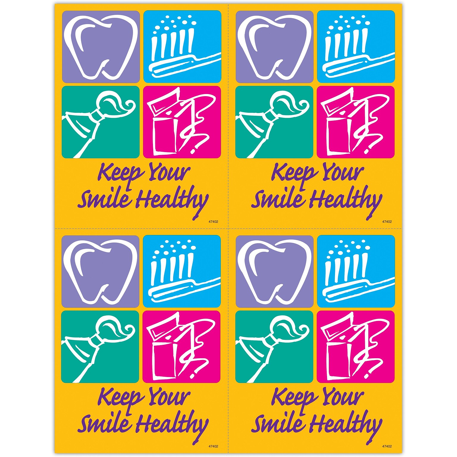 Graphic Image Postcards; for Laser Printer; Smile Healthy, 100/Pk