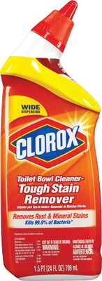 Clorox Toilet Bowl Cleaner, Tough Stain Remover without Bleach - 24 Ounces (00275)