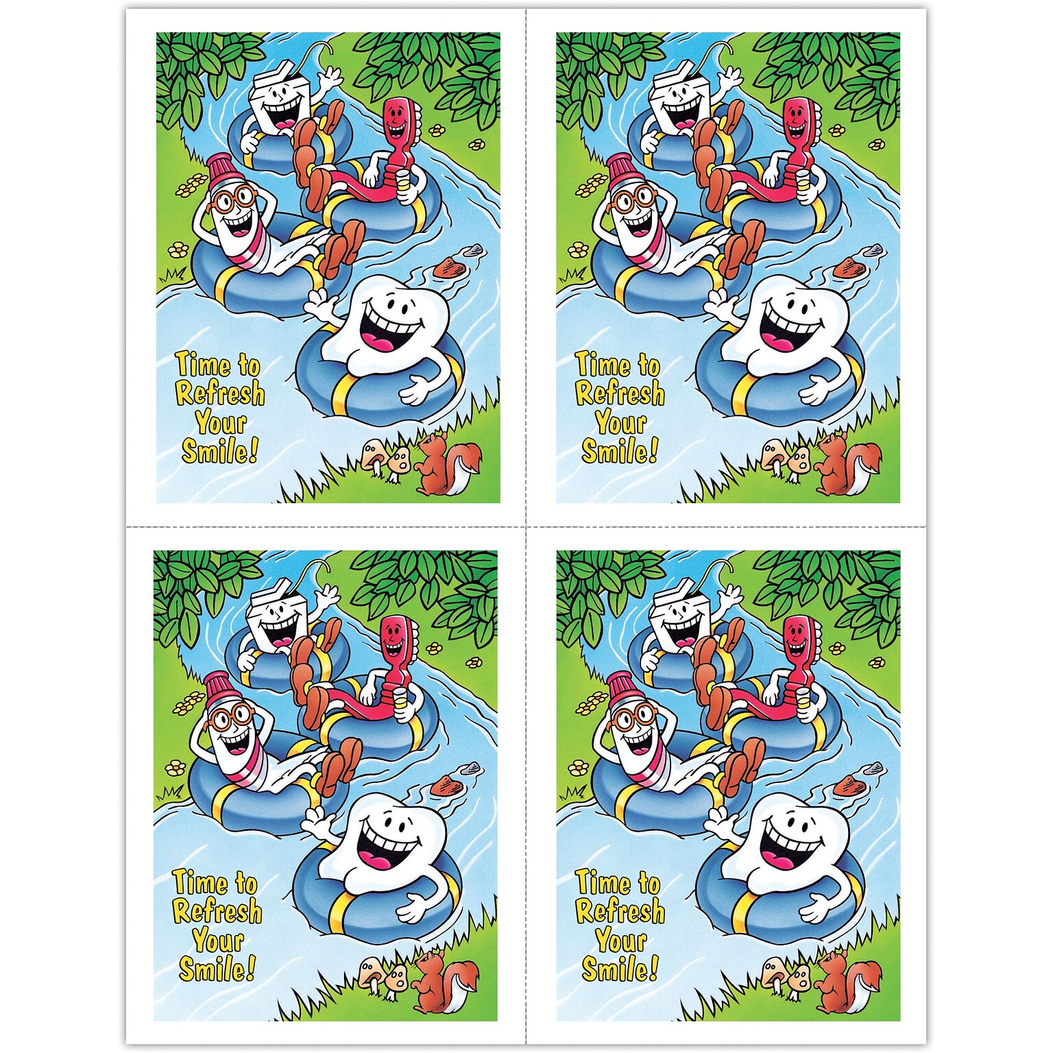 Dental Postcards; for Laser Printer; Smile Team™ Tubing in River, 100/Pk