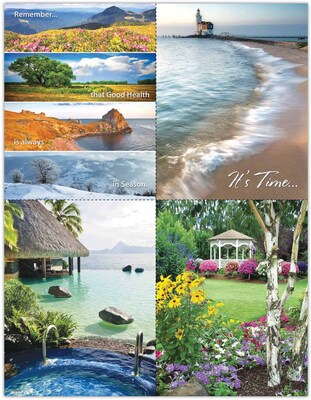 Scenic Assorted Postcards; for Laser Printer; Beach and Flower, 100/Pk