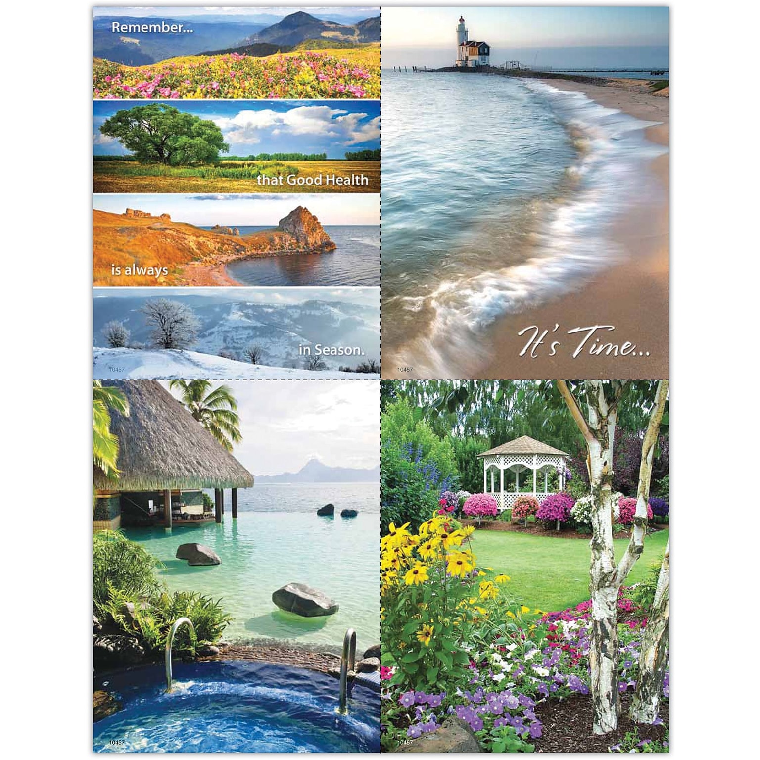 Scenic Assorted Postcards; for Laser Printer; Beach and Flower, 100/Pk