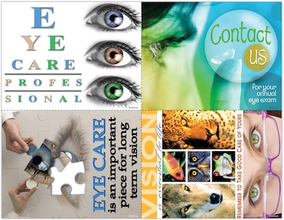 Preventive Care Assorted Postcards; for Laser Printer; Preventative Eye Care, 100/Pk