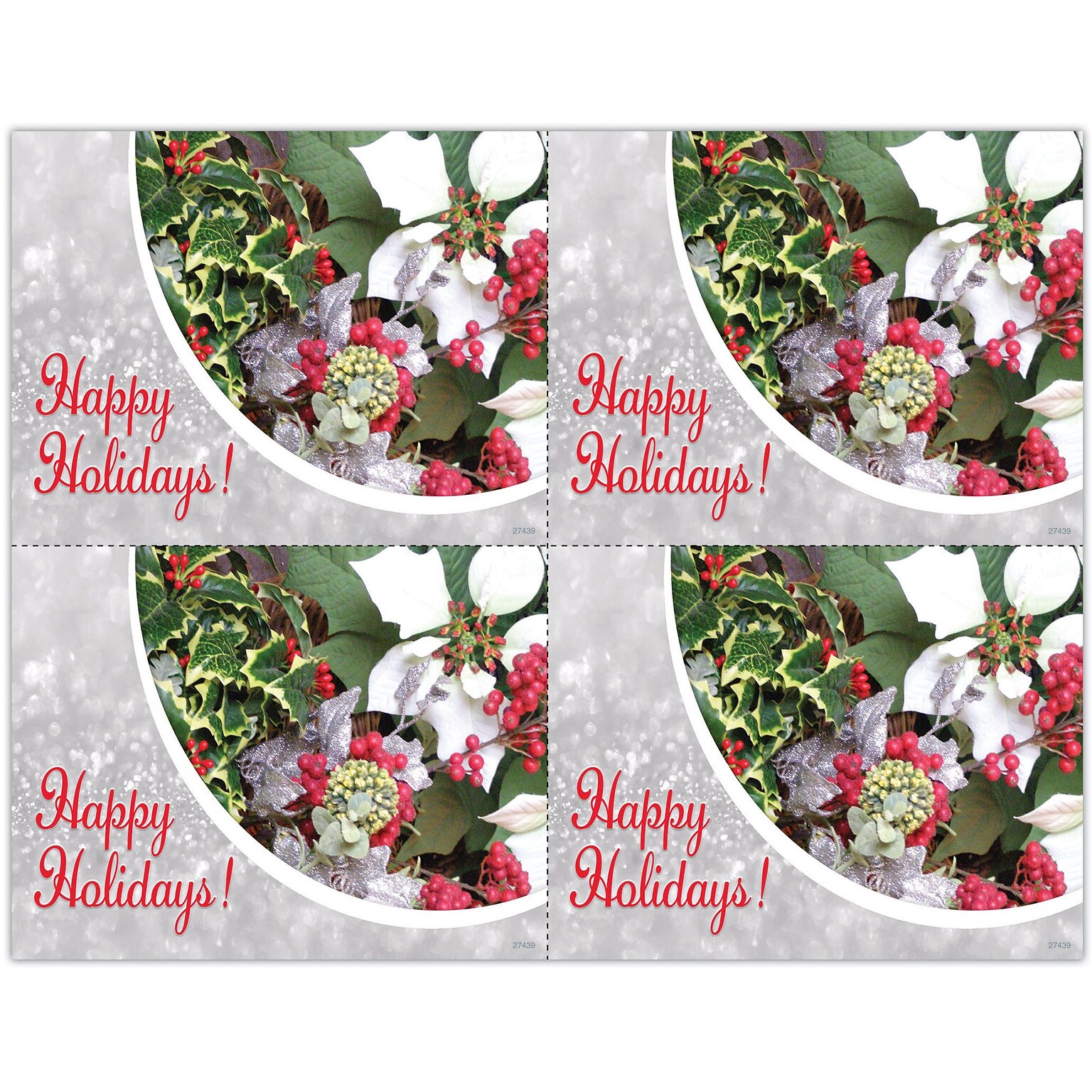 Photo Image Postcards; for Laser Printer; Happy Holidays, 100/Pk