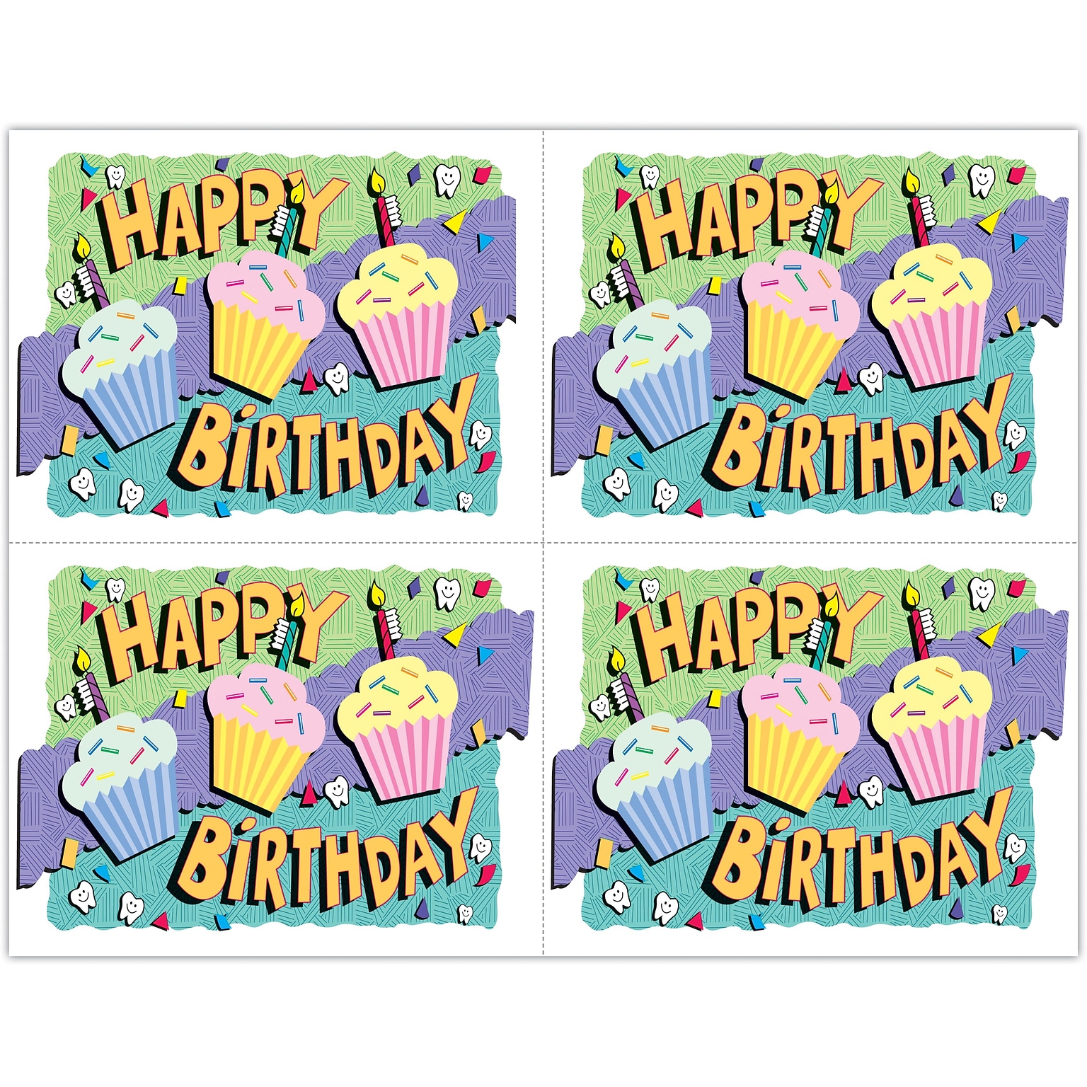 Graphic Image Postcards; for Laser Printer; Cup Cakes - Birthday, 100/Pk