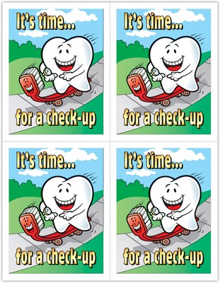 Smile Team™ Postcards; for Laser Printer; Time For Checkup, 100/Pk