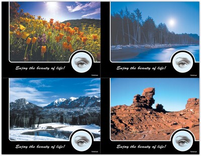 Scenic Assorted Postcards; for Laser Printer; Nature Photos, 100/Pk