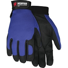 Memphis Gloves® Fasguard™ Clarino® Synthetic Leather Palm Multi-Task Gloves, Blue/Black, Medium