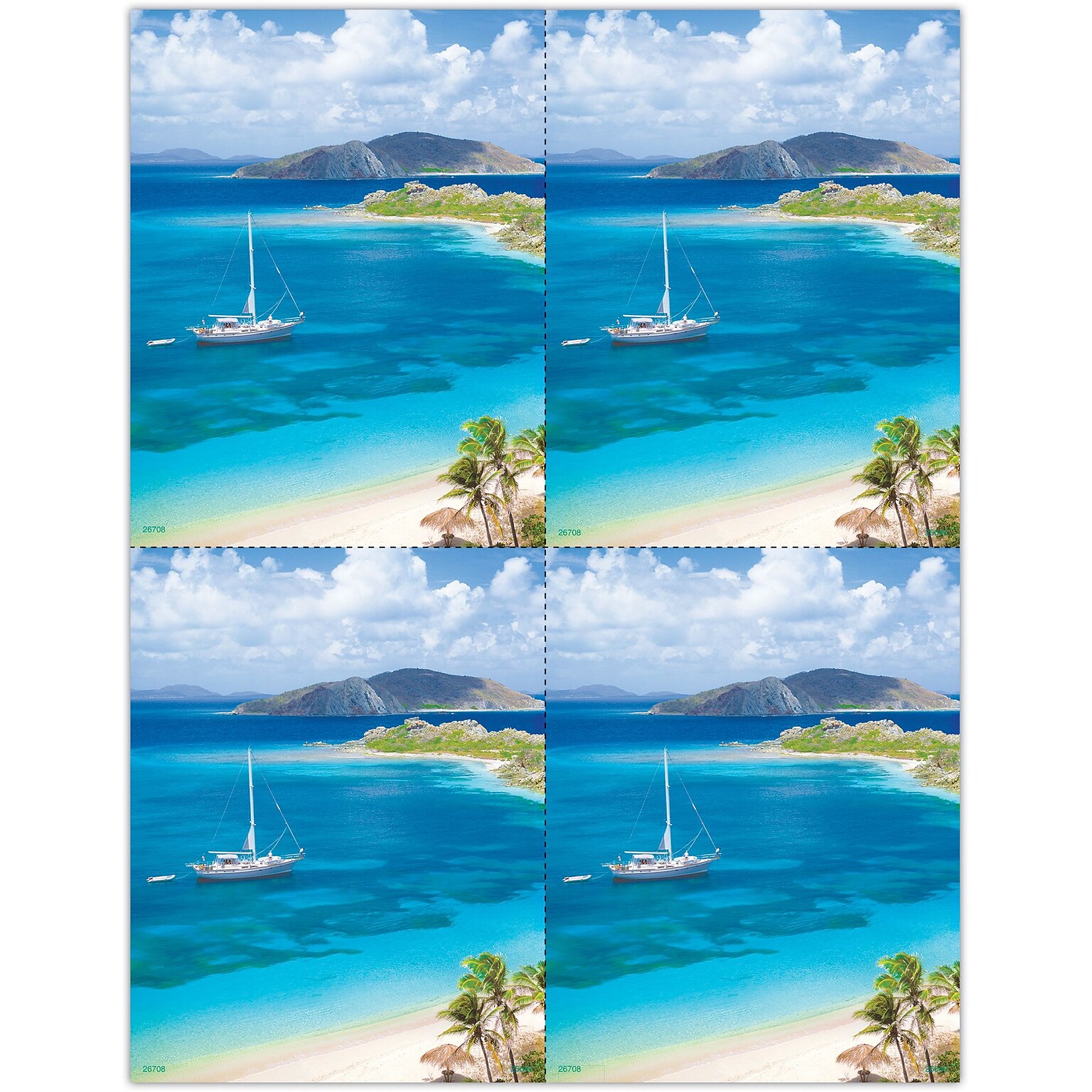 Photo Image Postcards; for Laser Printer; Sailboat, 100/Pk