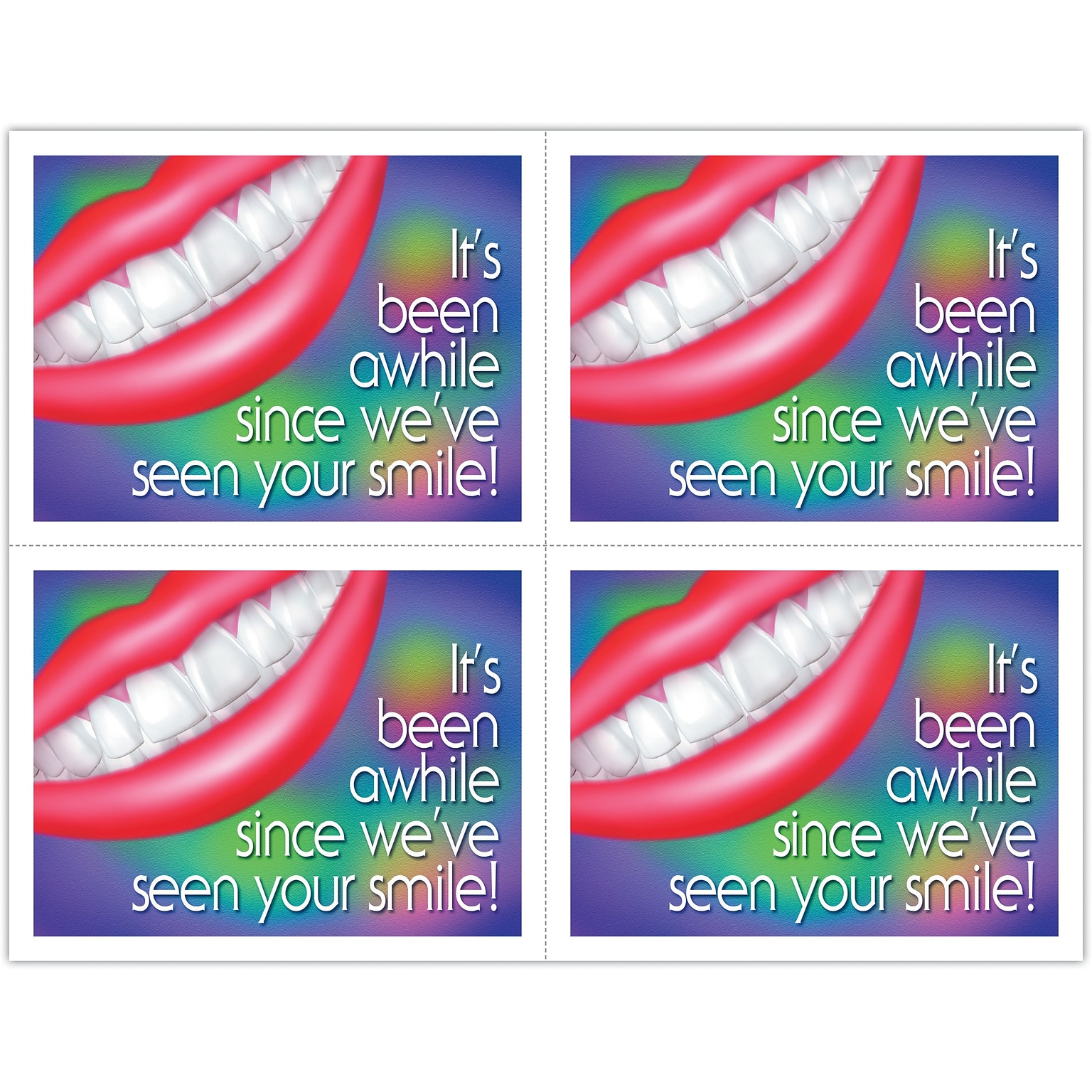 Graphic Image Laser Postcards; Large Smile