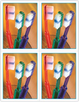 Graphic Image Postcards; for Laser Printer; Toothbrushes in Glass, 100/Pk